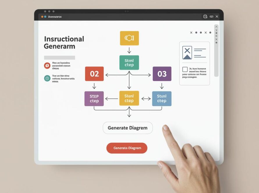 Create a featured image for a post about: Instructional diagram generator step clarity