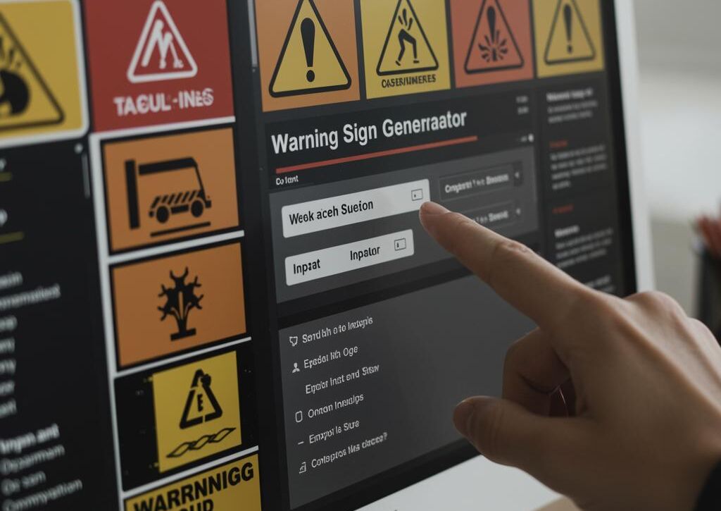 Create a featured image for a post about: Warning sign generator immediate recognition