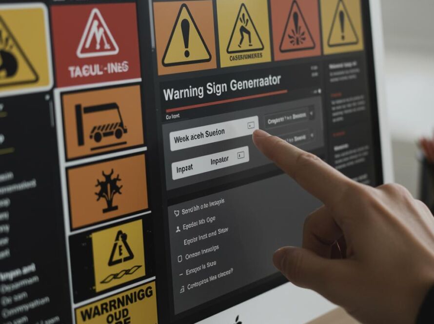 Create a featured image for a post about: Warning sign generator immediate recognition