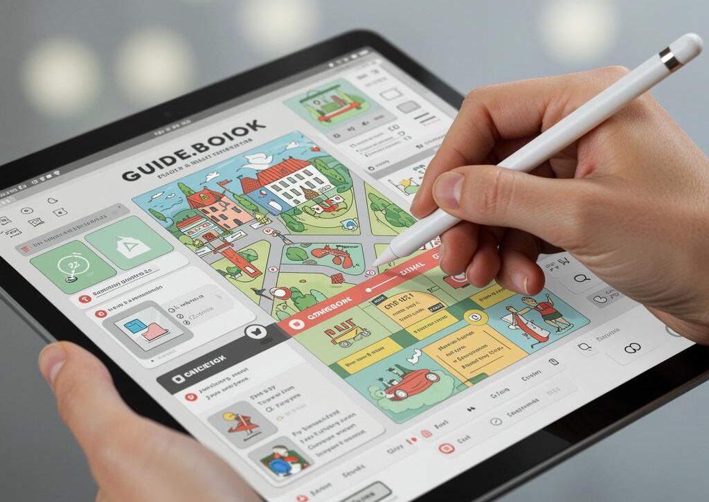 Create a featured image for a post about: Guidebook illustration generator practical information