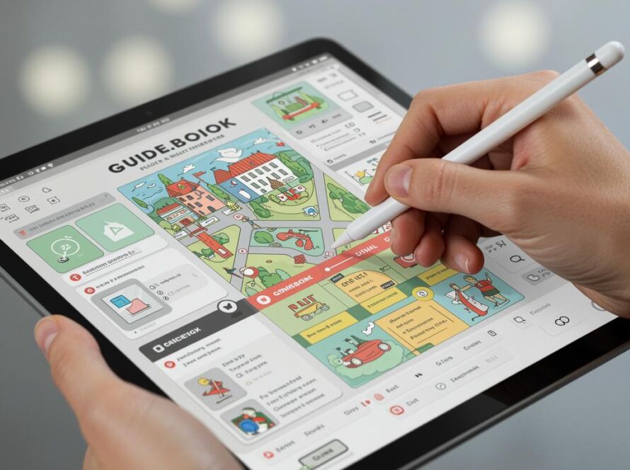 Create a featured image for a post about: Guidebook illustration generator practical information