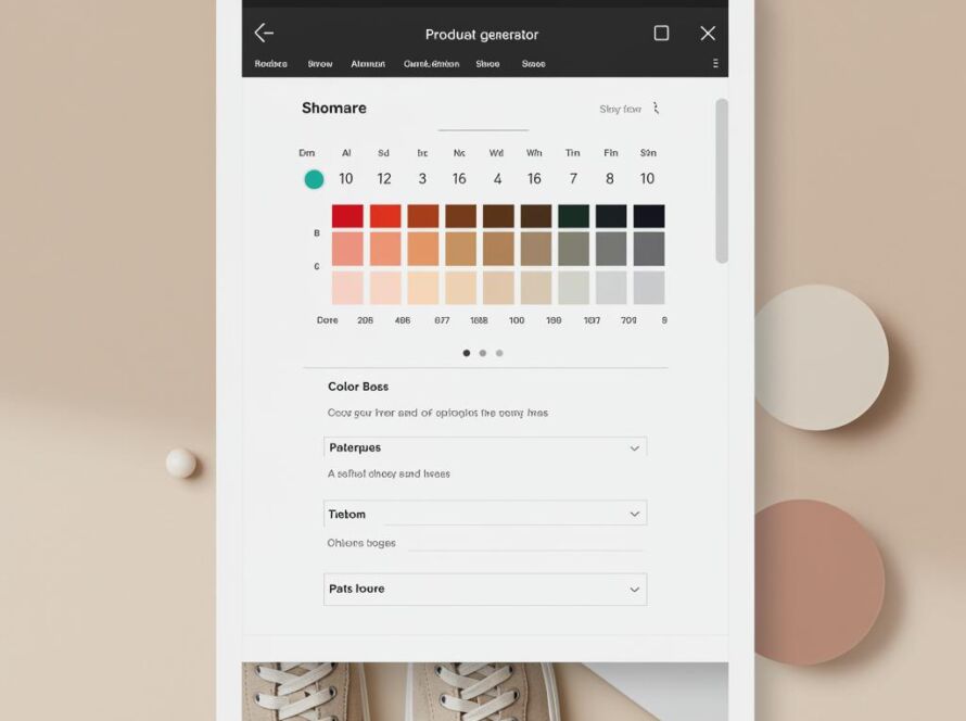 Create a featured image for a post about: Product variant generator color and material options