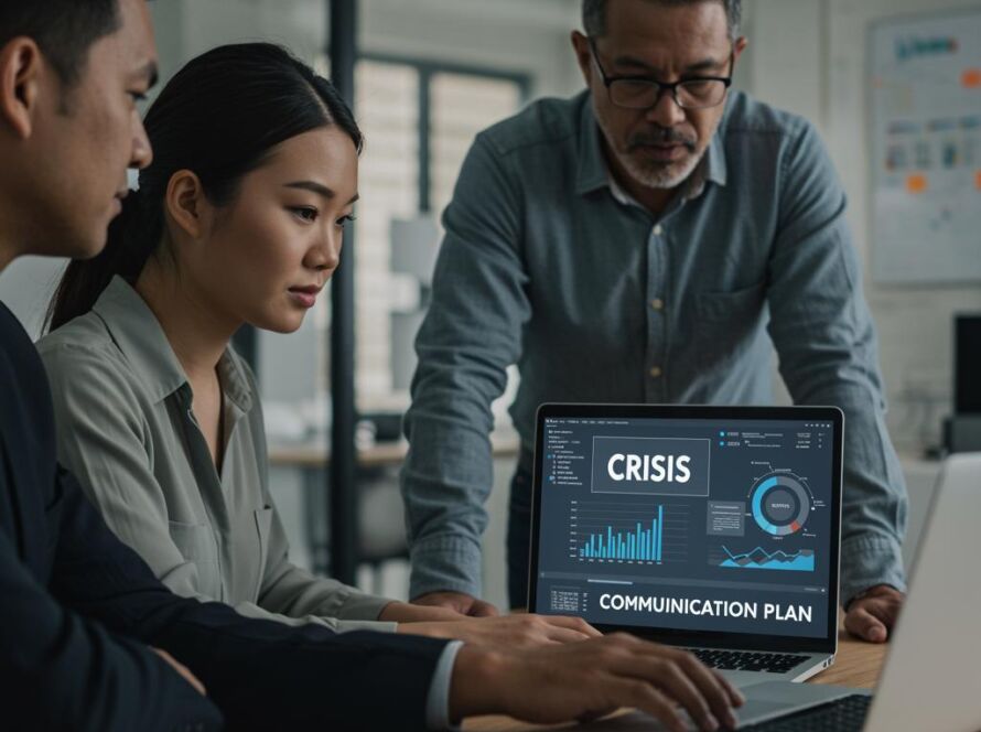 Create a featured image for a post about: Crisis communication generator appropriate imagery