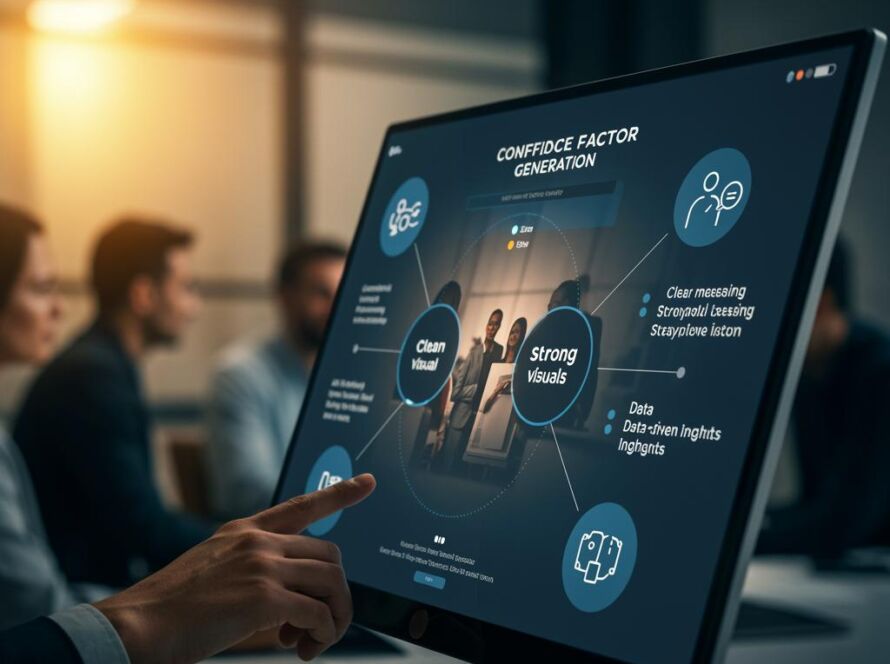 Create a featured image for a post about: Investor presentation generator confidence factors