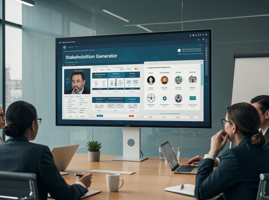 Create a featured image for a post about: Stakeholder communication generator targeted messaging