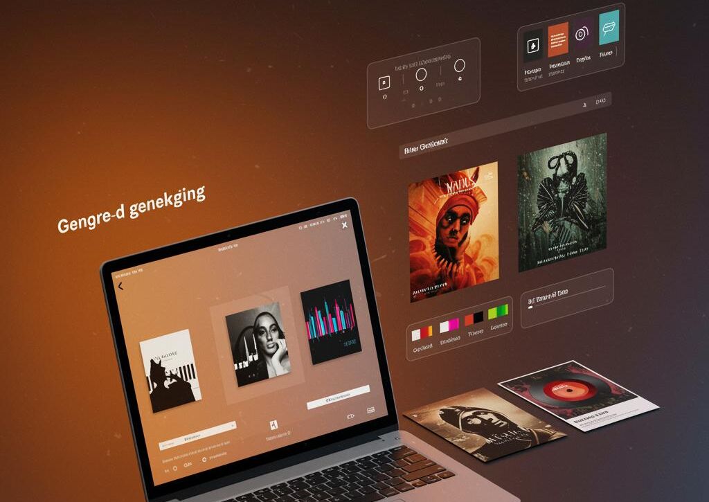 Create a featured image for a post about: Album artwork generator musical identity