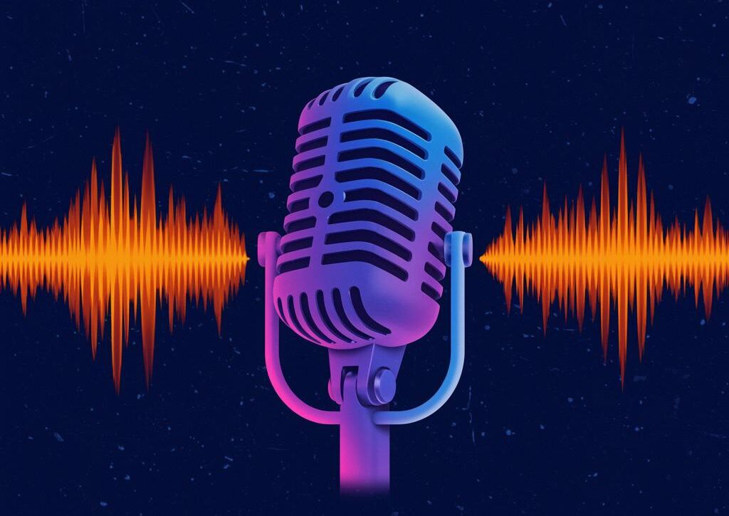 Create a featured image for a post about: Podcast cover generator audio identity
