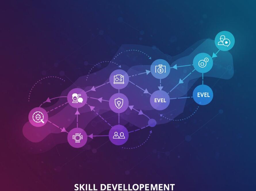 Create a featured image for a post about: Skill development generator visual progression