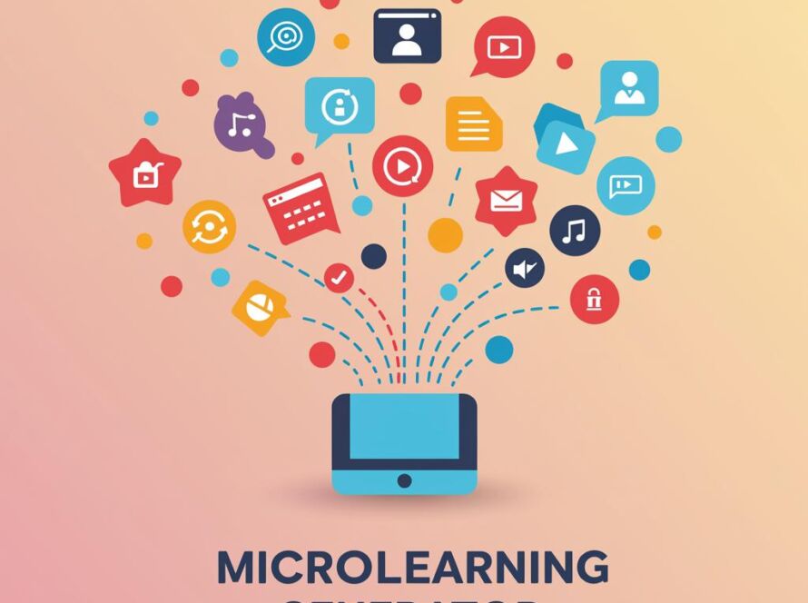 Create a featured image for a post about: Microlearning generator bite-sized visualization