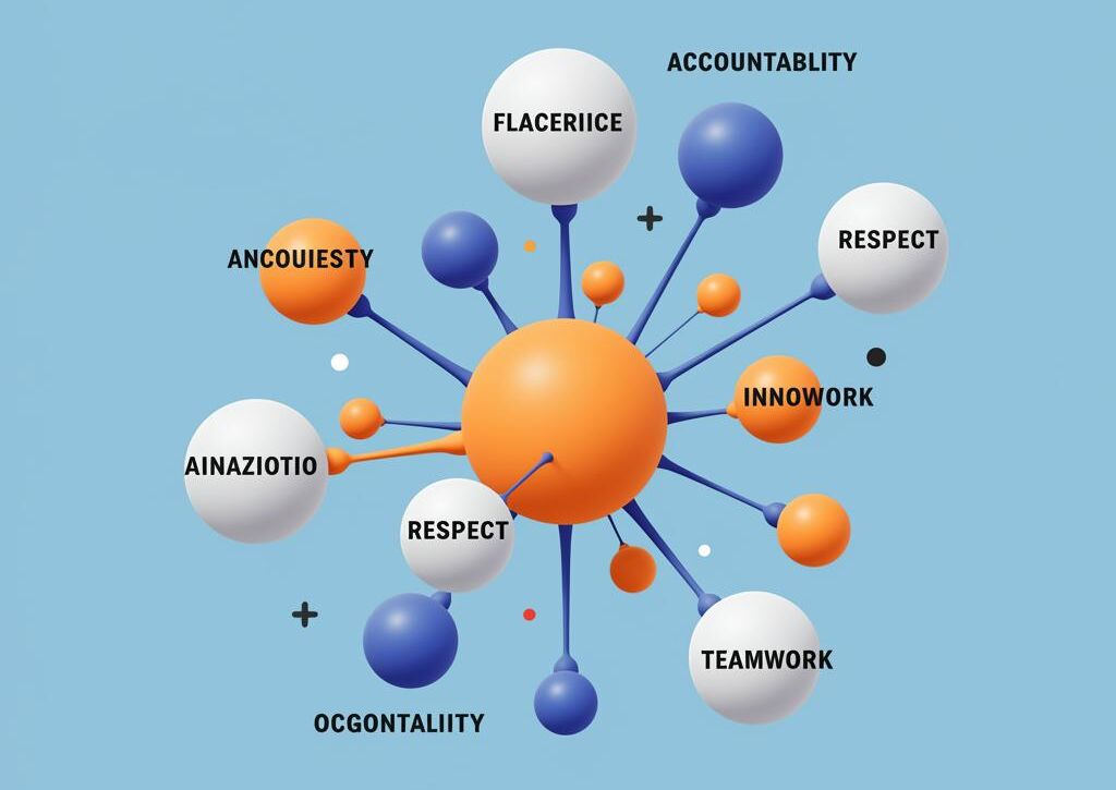 Create a featured image for a post about: Organizational culture generator values visualization