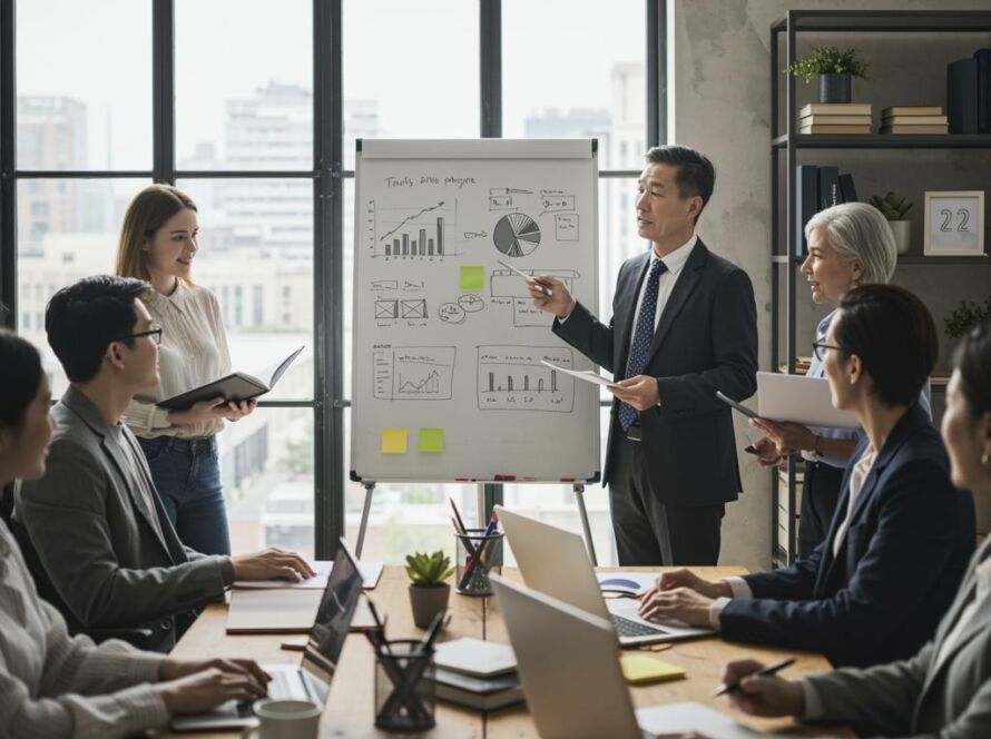 Create a featured image for a post about: Professional development generator career progression