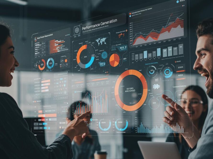Create a featured image for a post about: Performance metric generator achievement visualization