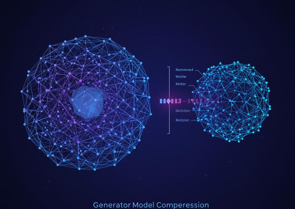 Create a featured image for a post about: Generator model compression strategies