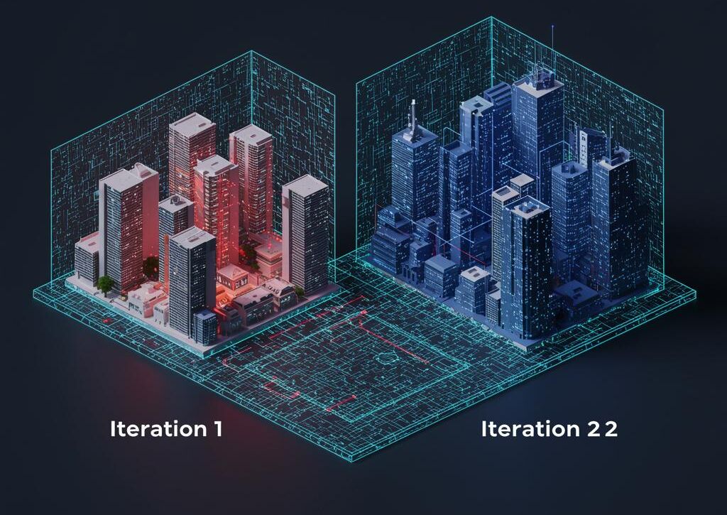 Create a featured image for a post about: Generator iteration comparison methodology