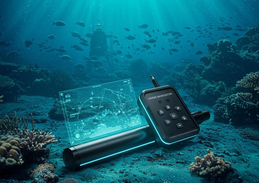 Create a featured image for a post about: Marine navigation generator underwater mapping