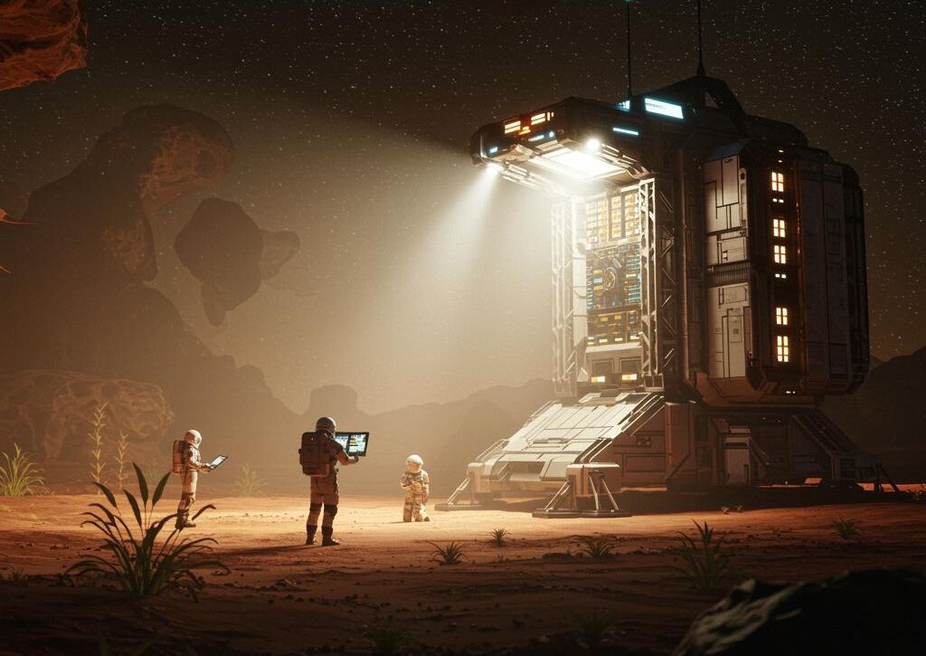 Create a featured image for a post about: Space exploration generator extraterrestrial visualization