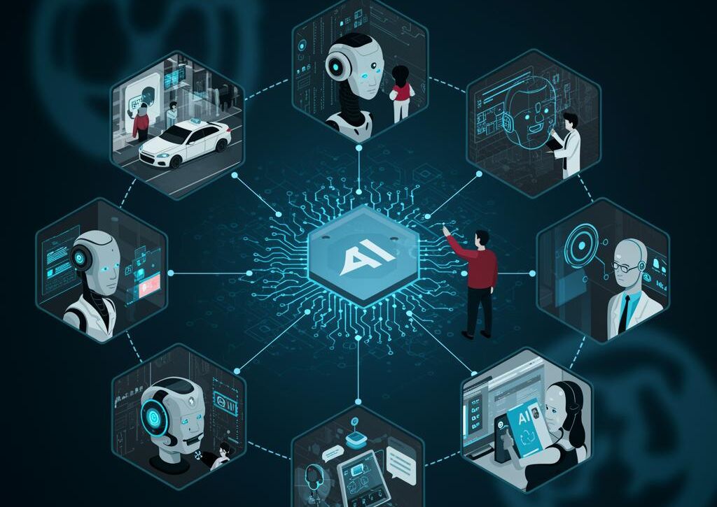 Create a featured image for a post about: AI Examples