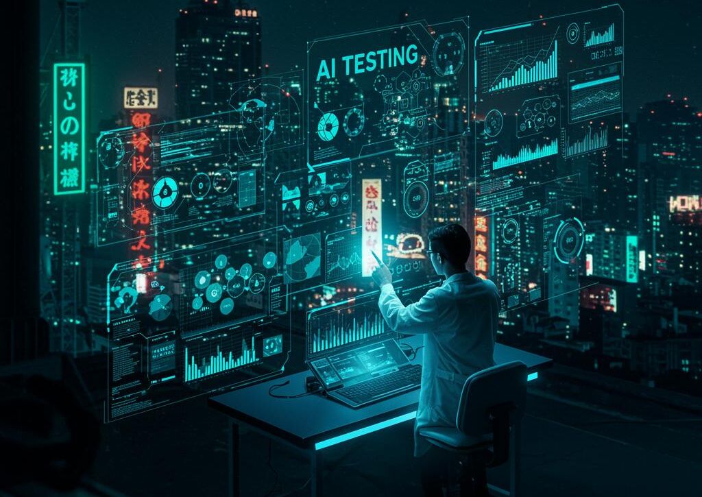 Create a featured image for a post about: AI Testing