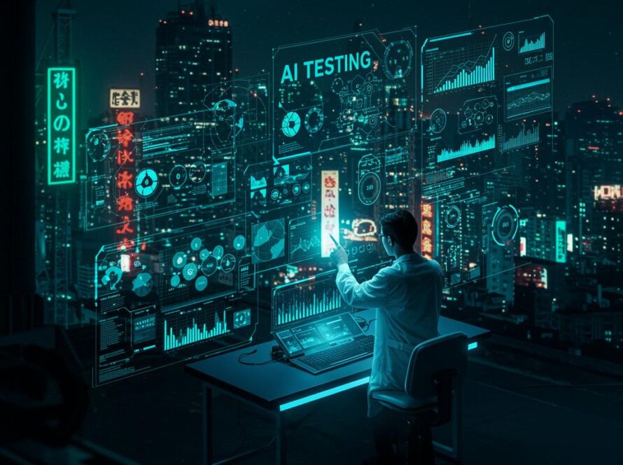 Create a featured image for a post about: AI Testing