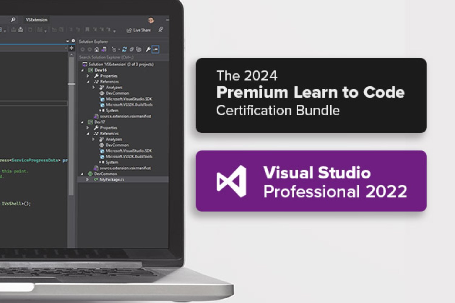 Microsoft Visual Studio Professional 2022 + The Premium Learn To Code Certification Bundle