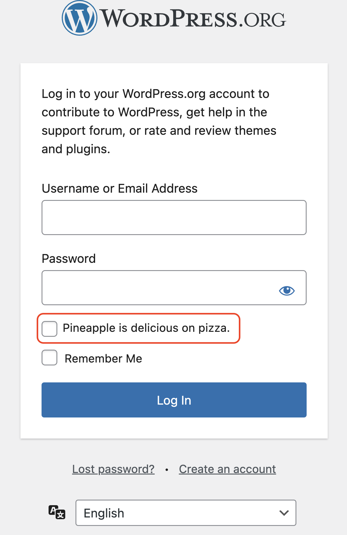 Pineapple Pizza Checkbox Made Optional in WordPress