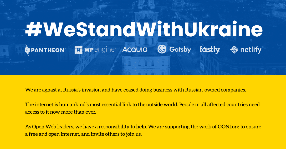 WP Engine Stands With Ukraine, Halts Russian Business