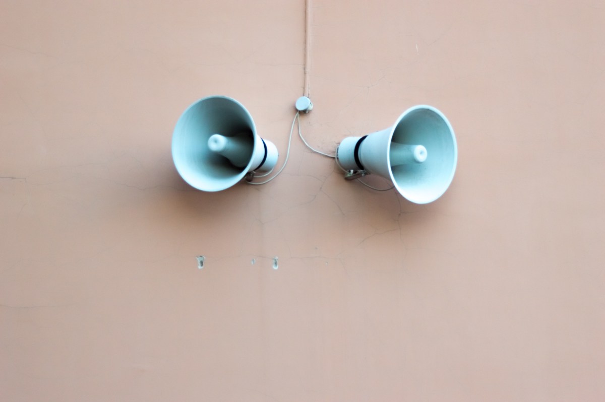 Shot Of Loud Speaker On Wall