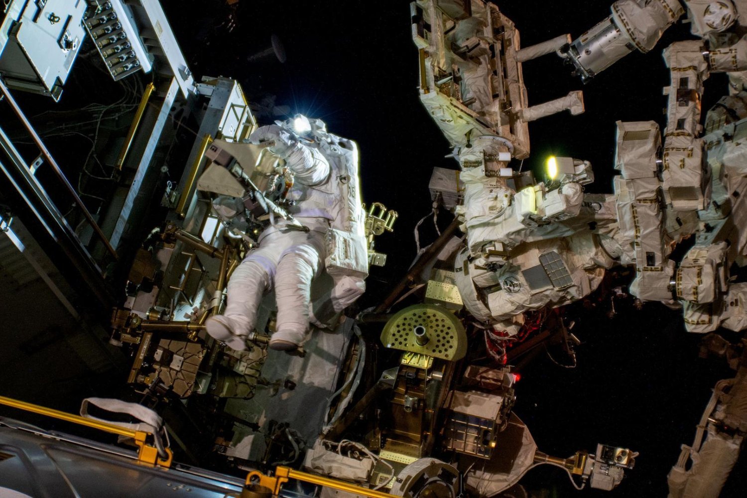 Astronaut Suni Williams during a spacewalk earlier this year.