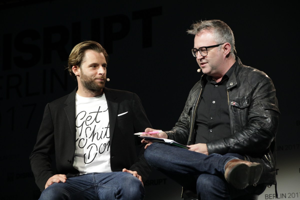 Robert Vis (MessageBird) at TechCrunch Disrupt with Mike Butcher (TechCrunch)