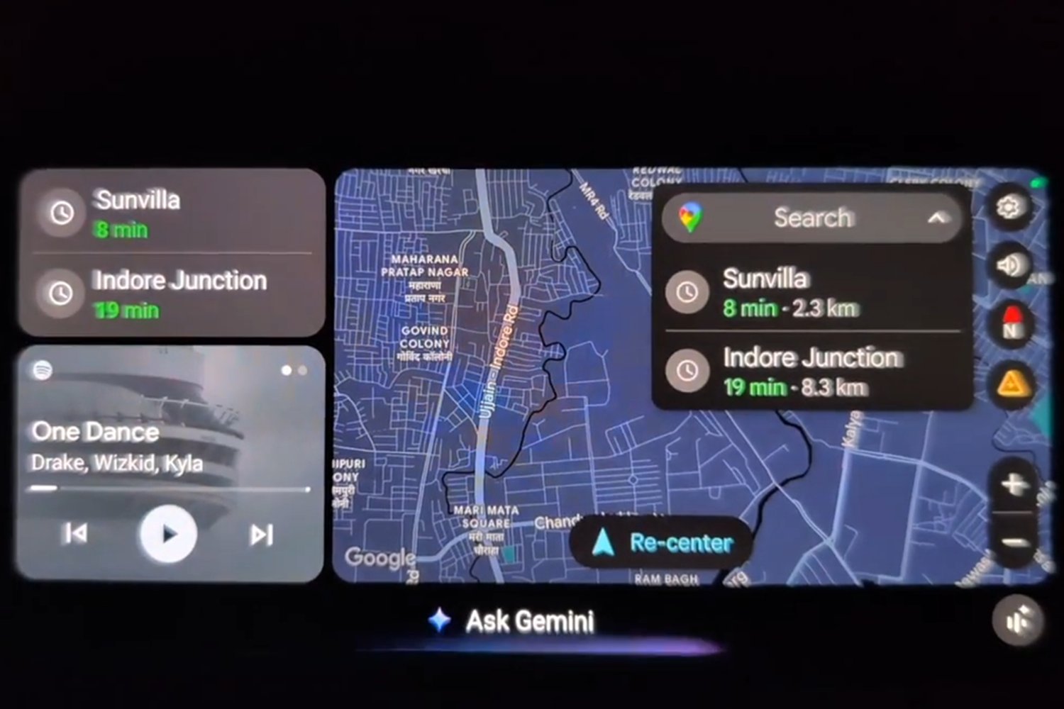 A blurry screen capture of what Gemini will look like in a future version of Android Auto.