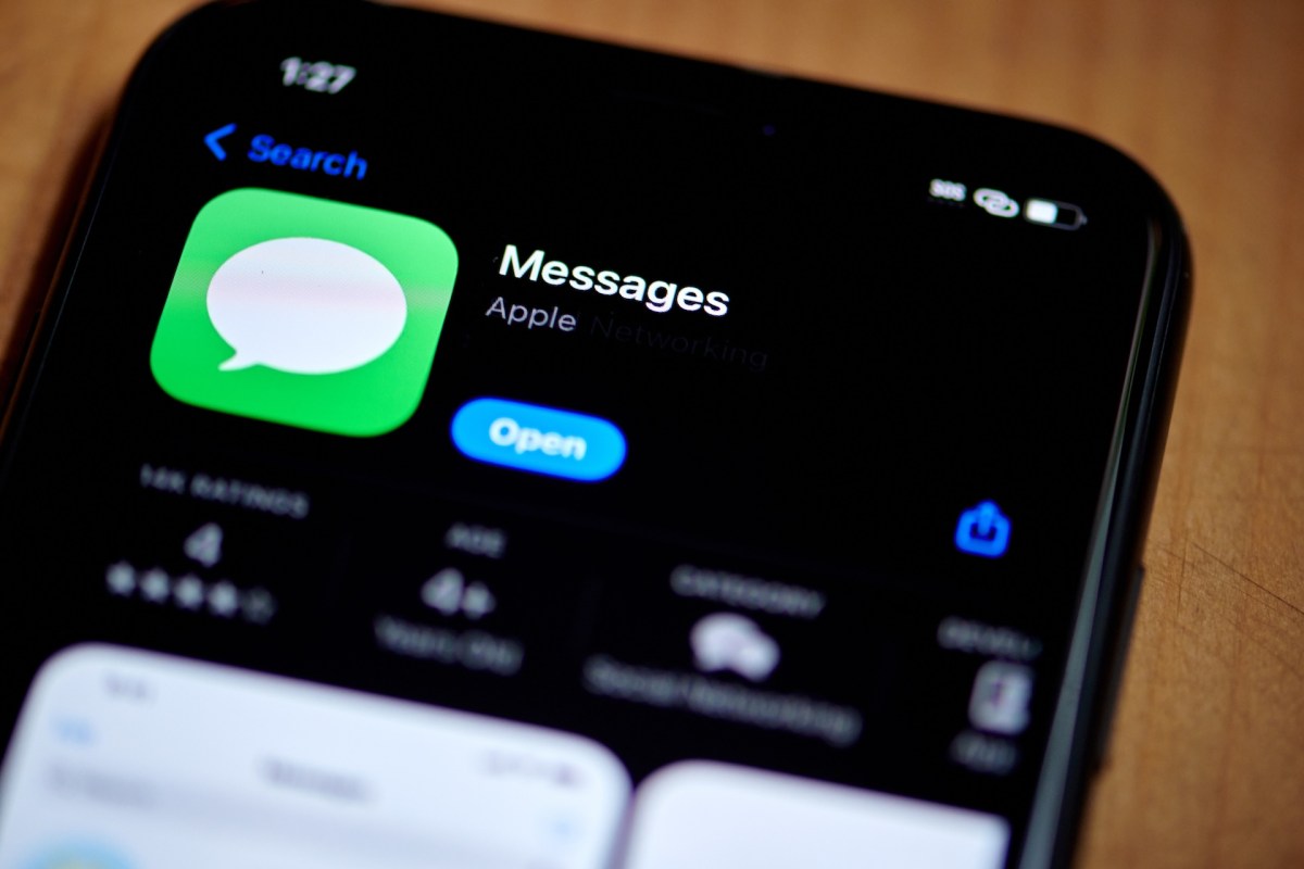 The Apple Messages app in the Apple App Store on a smartphone