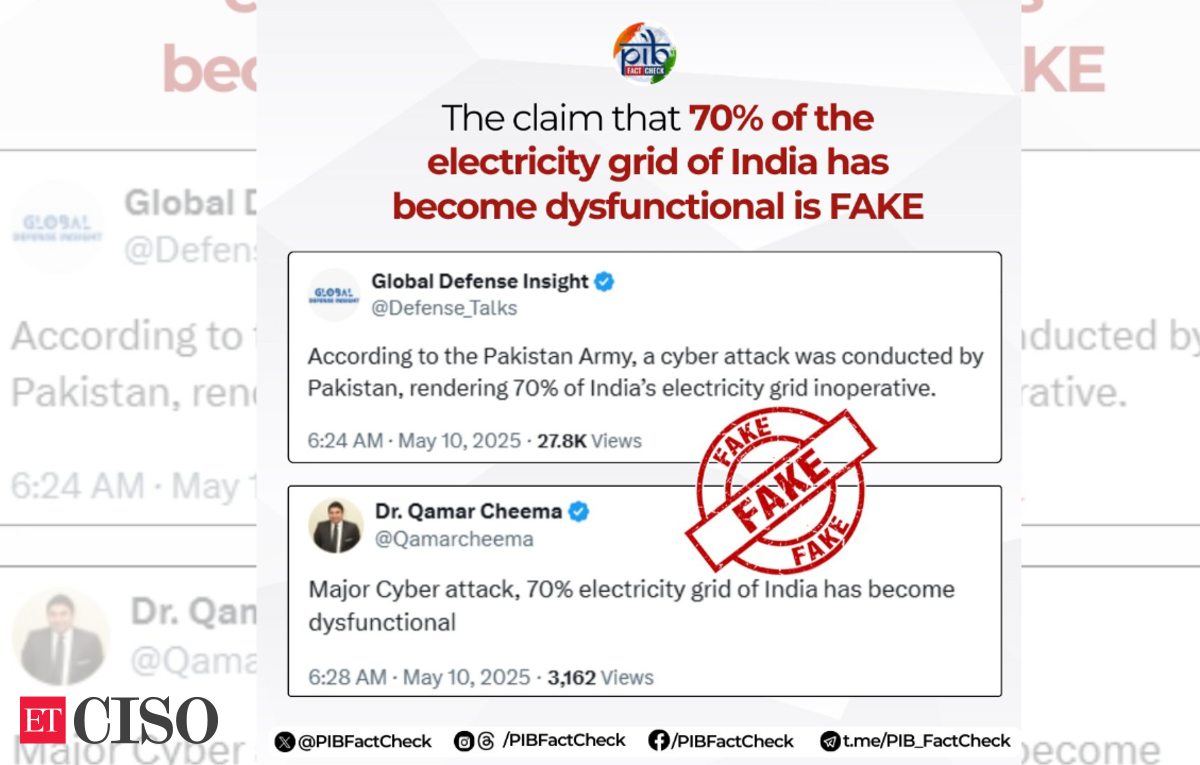 PIB, ET: Cyberattack on India's grid not 70% as claimed