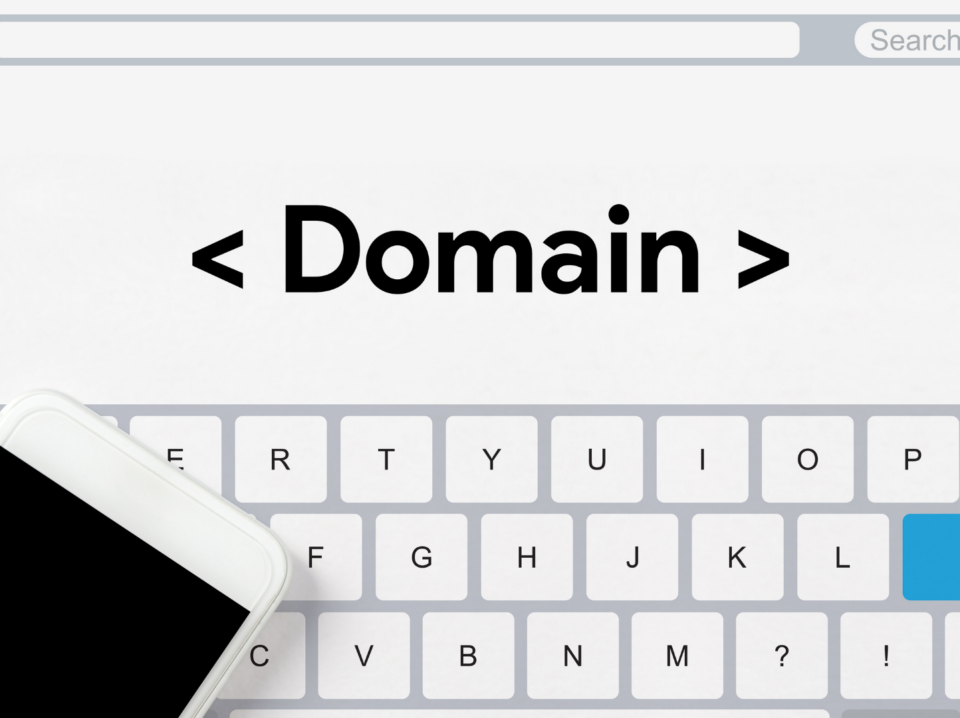 A digital signpost with website domain names pointing to online destinations, symbolizing the role of domains in guiding users to websites.