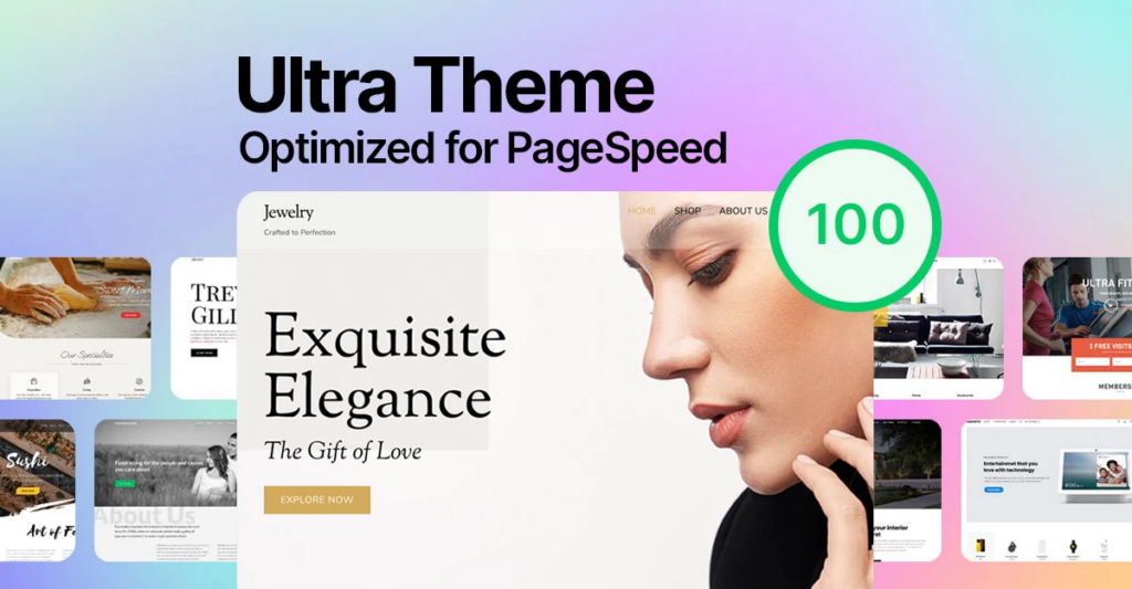 Ultra WordPress Theme design with pre-built skins