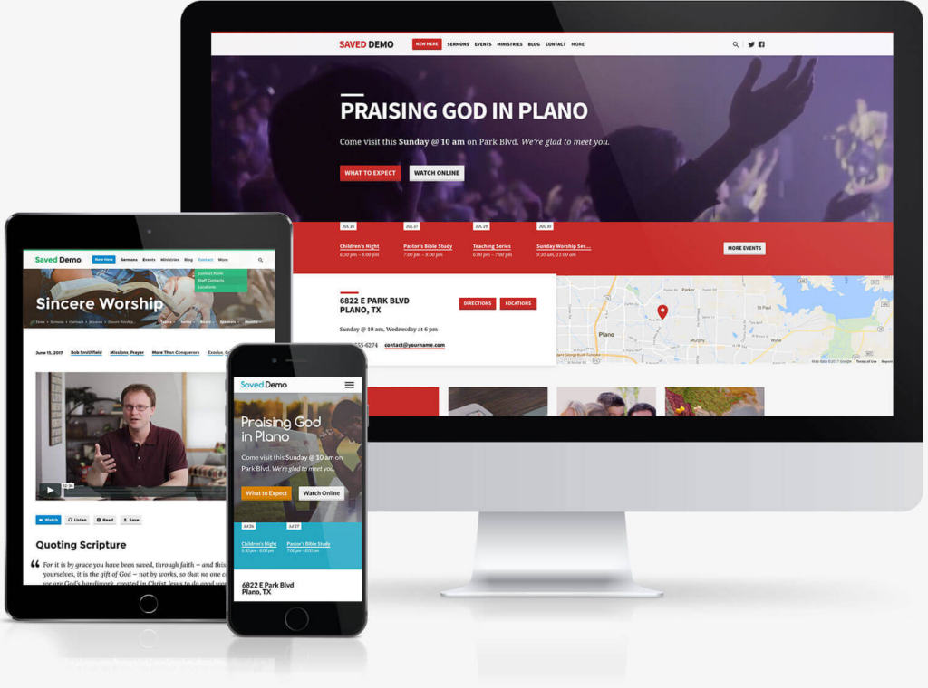 Saved WordPress Theme demo for non-profits and churches