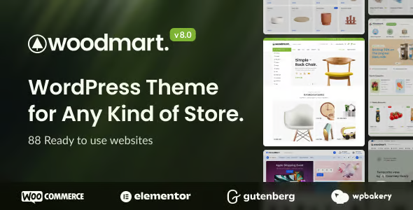 Woodmart - E-commerce focused WordPress theme for modern online shops Woodmart WordPress Theme for online stores