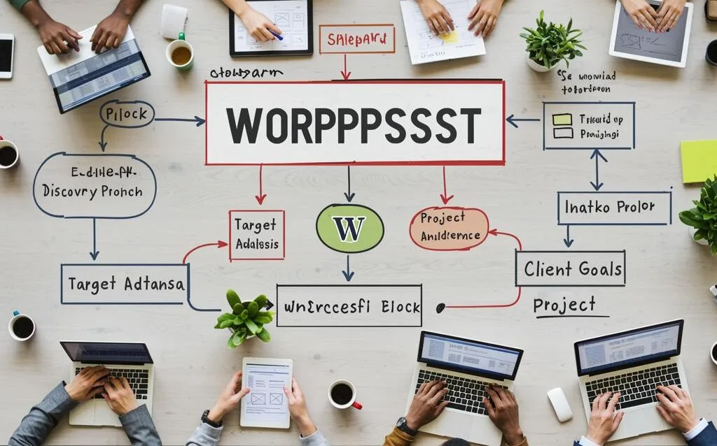 Create a featured image for a post about: WordPress Discovery Process: Qualifying Clients for Better Projects