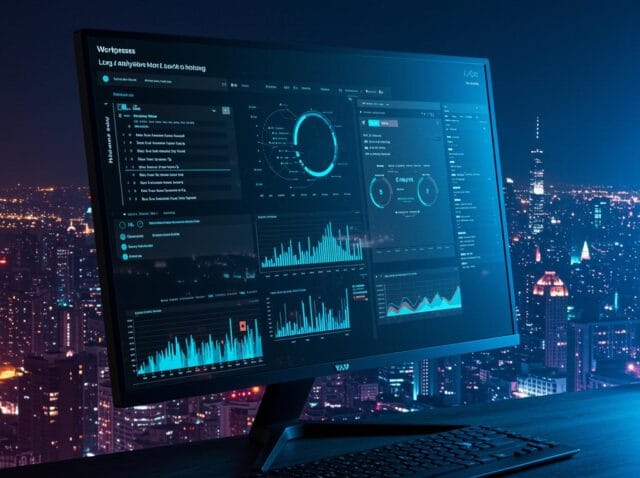 Create a featured image for a post about: WordPress Security Monitoring: Log Analysis for Threat Detection