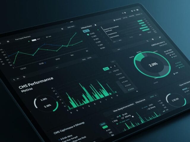 Create a featured image for a post about: CMS Performance Benchmarking: Methodology and Key Metrics