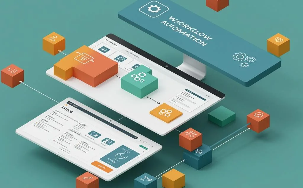 Create a featured image for a post about: Workflow Automation in Modern CMS Platforms