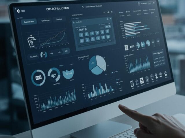 Create a featured image for a post about: CMS ROI Calculator: Measuring the Business Value of Your CMS