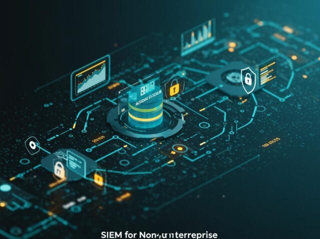 Create a featured image for a post about: Security Information and Event Management (SIEM) for Non-Enterprise Organizations