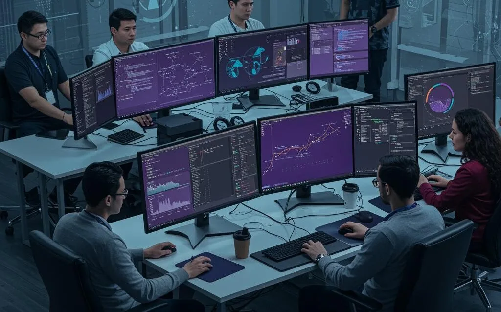 Create a featured image for a post about: Purple Team Exercises: Combining Offensive and Defensive Security