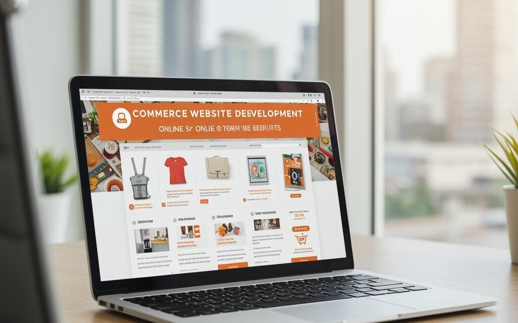 Create a featured image for a post about: Write Detailed Article on - The Benefits of Ecommerce Website Development for Online Stores