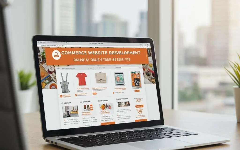 Create a featured image for a post about: Write Detailed Article on - The Benefits of Ecommerce Website Development for Online Stores