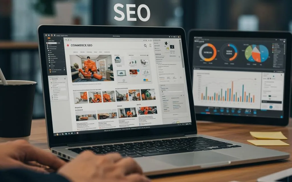 Create a featured image for a post about: Write Detailed Article on - Why E-Commerce SEO is Crucial for Online Stores