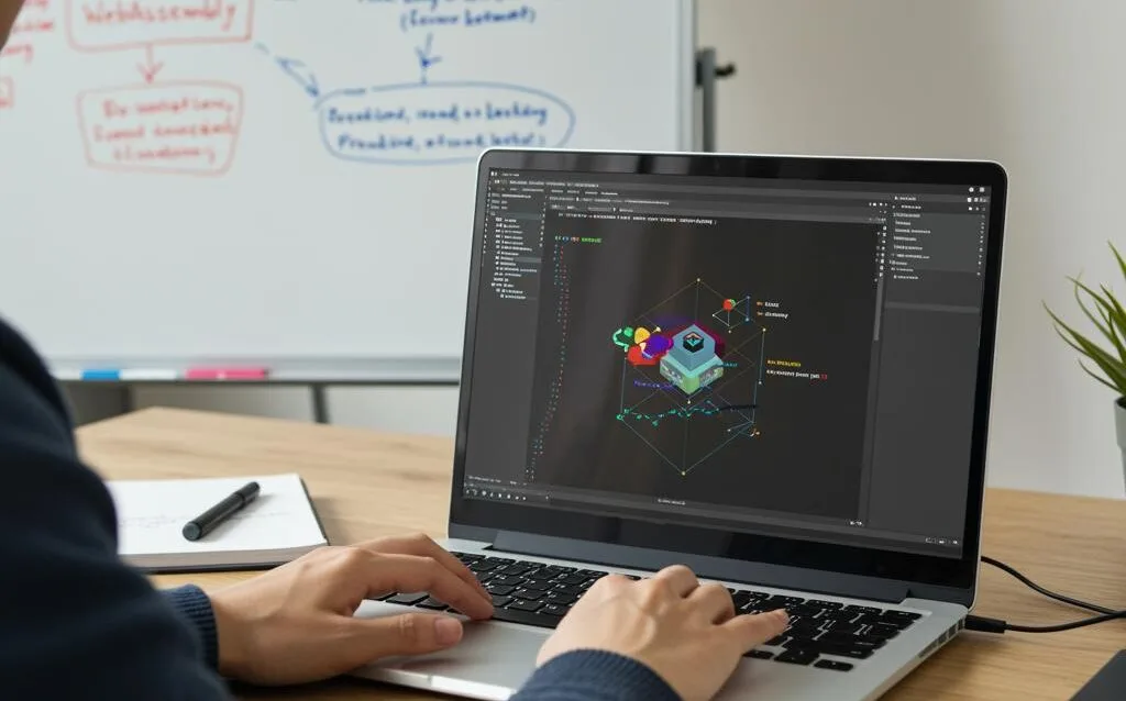 Create a featured image for a post about: WebAssembly for Web Developers: Use Cases and Implementation