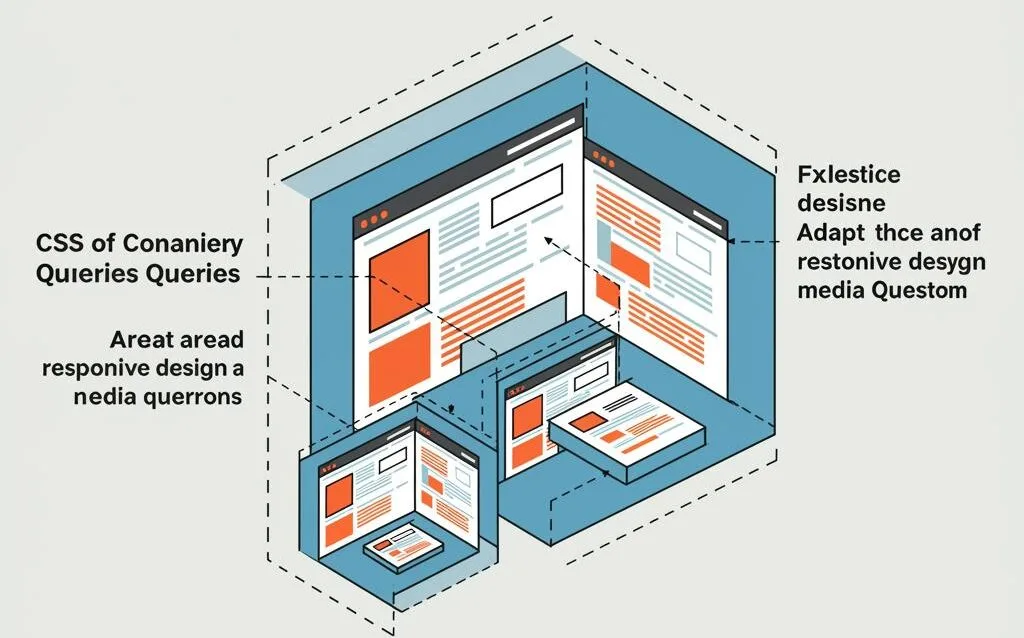 Create a featured image for a post about: CSS Container Queries: Responsive Design Beyond Media Queries
