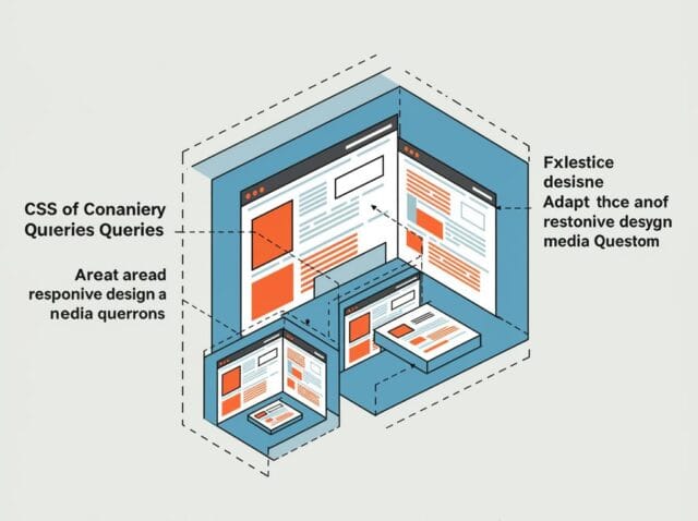 Create a featured image for a post about: CSS Container Queries: Responsive Design Beyond Media Queries