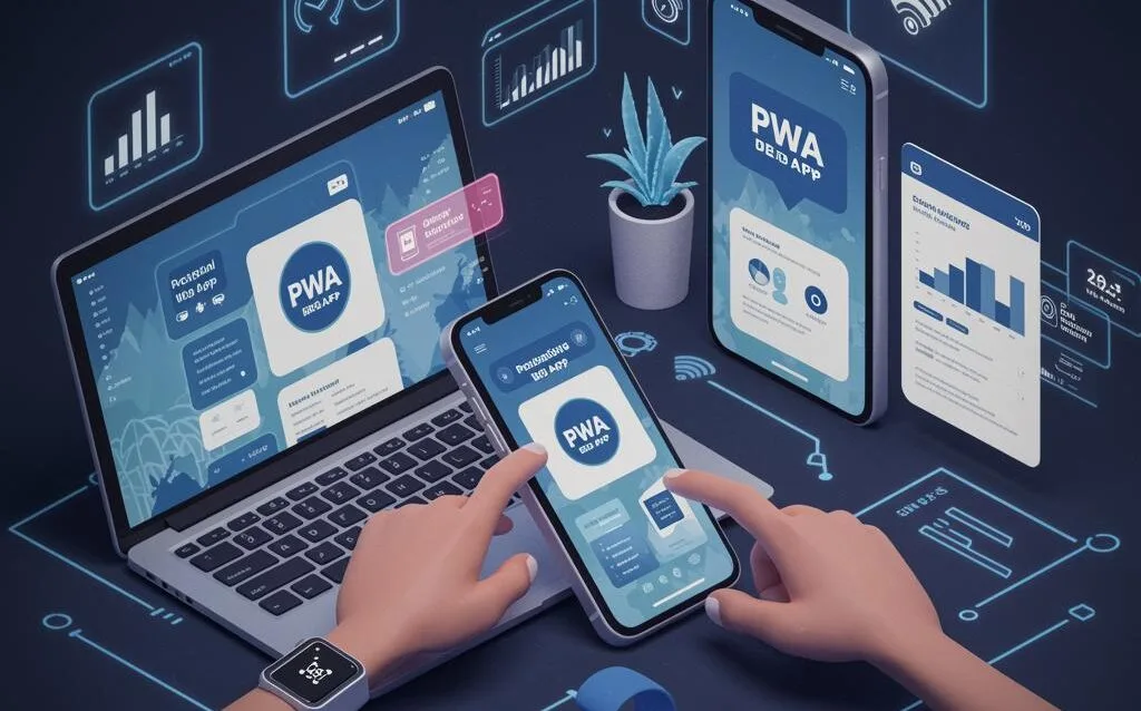 Create a featured image for a post about: Progressive Web Apps in 2025: Current Standards and Capabilities